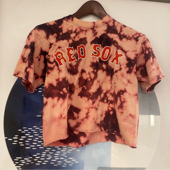 Red Sox Tie Dye Cropped T Shirt L Beckett - Picture 1 of 5